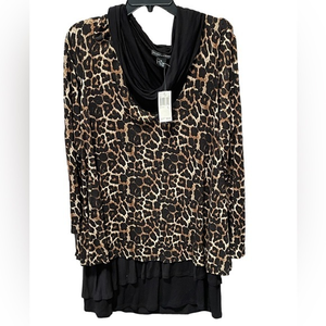 Grace Elements Animal Print Viscose Dress Women’s XL‎ NWT